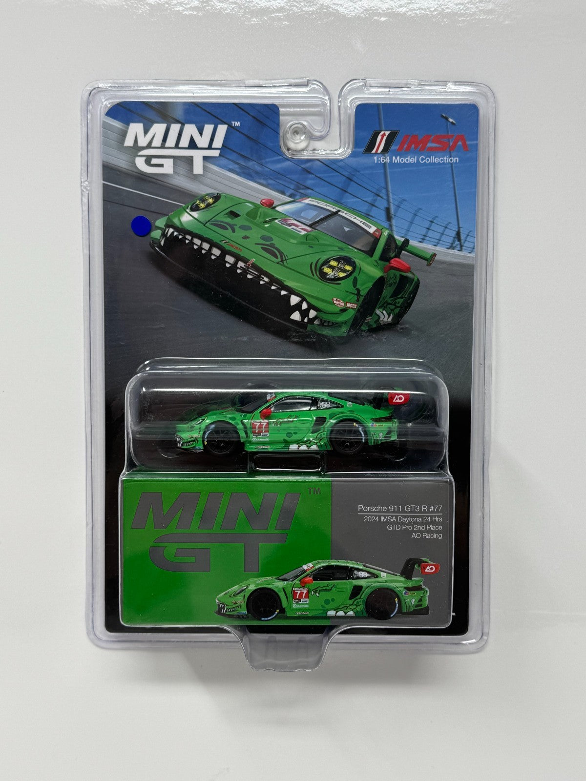 Mini GT IMSA Porsche 911 GT3 R #77 AO Racing 1:64 Diecast