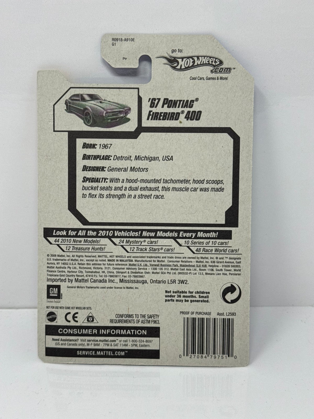 Hot Wheels New Models 1967 Pontiac Firebird 400 1:64 Diecast Factory Sealed