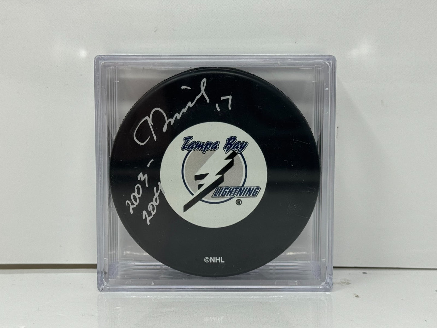 Ruslan Fedotenko Tampa Bay Lightning Signed NHL Autograph Puck Silver Auto