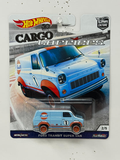 Hot Wheels Premium Cargo Carriers Ford Transit Super Van Gulf 1:64 Diecast