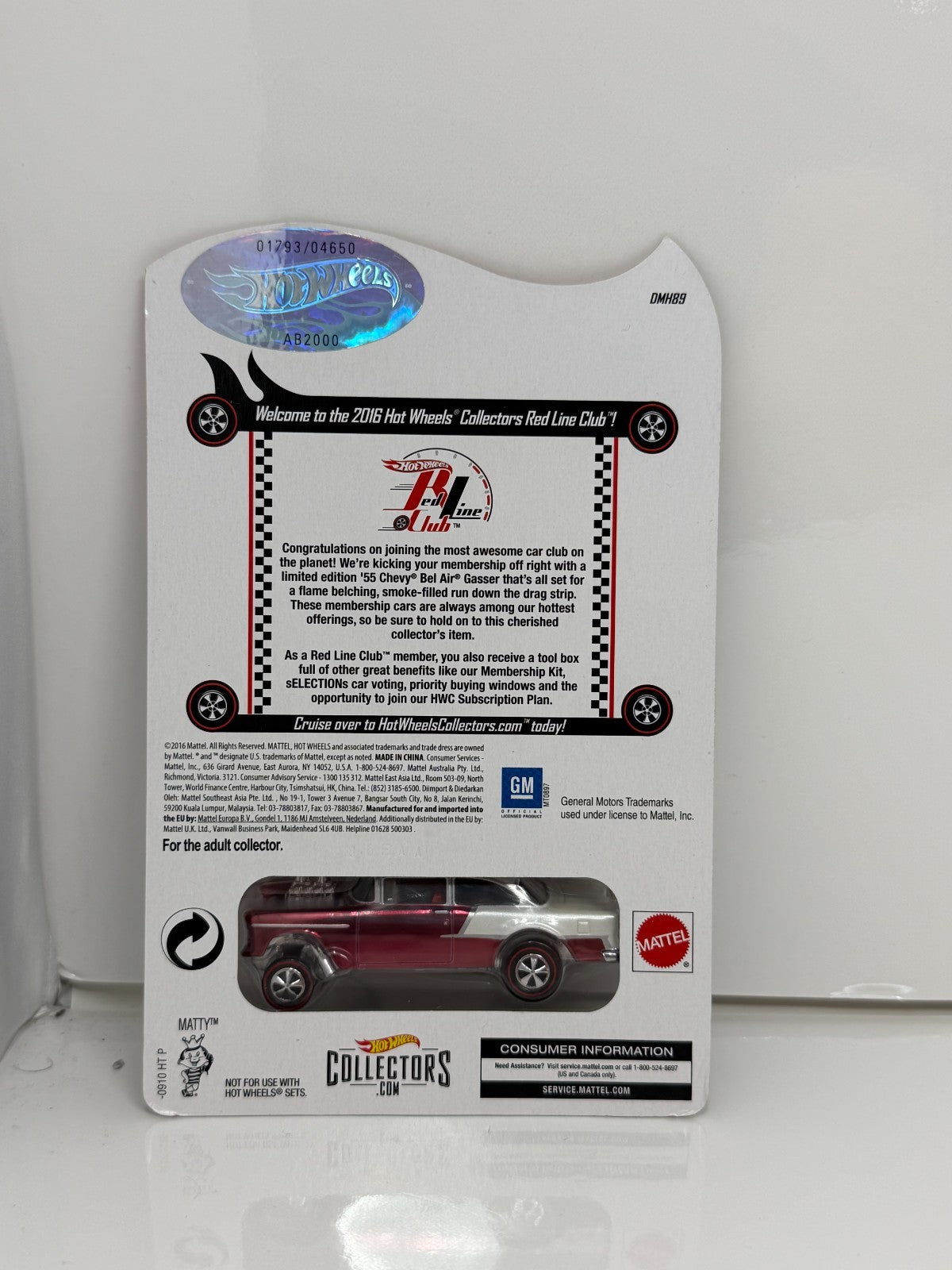 Hot Wheels RLC Red Line Club 2016 Club 1955 Chevy Bel Air Gasser 1:64 Diecast