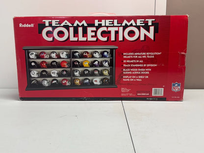 Riddell Team Collection NFL 32 Mini Football Helmet Display Case Cabinet Holders Rack