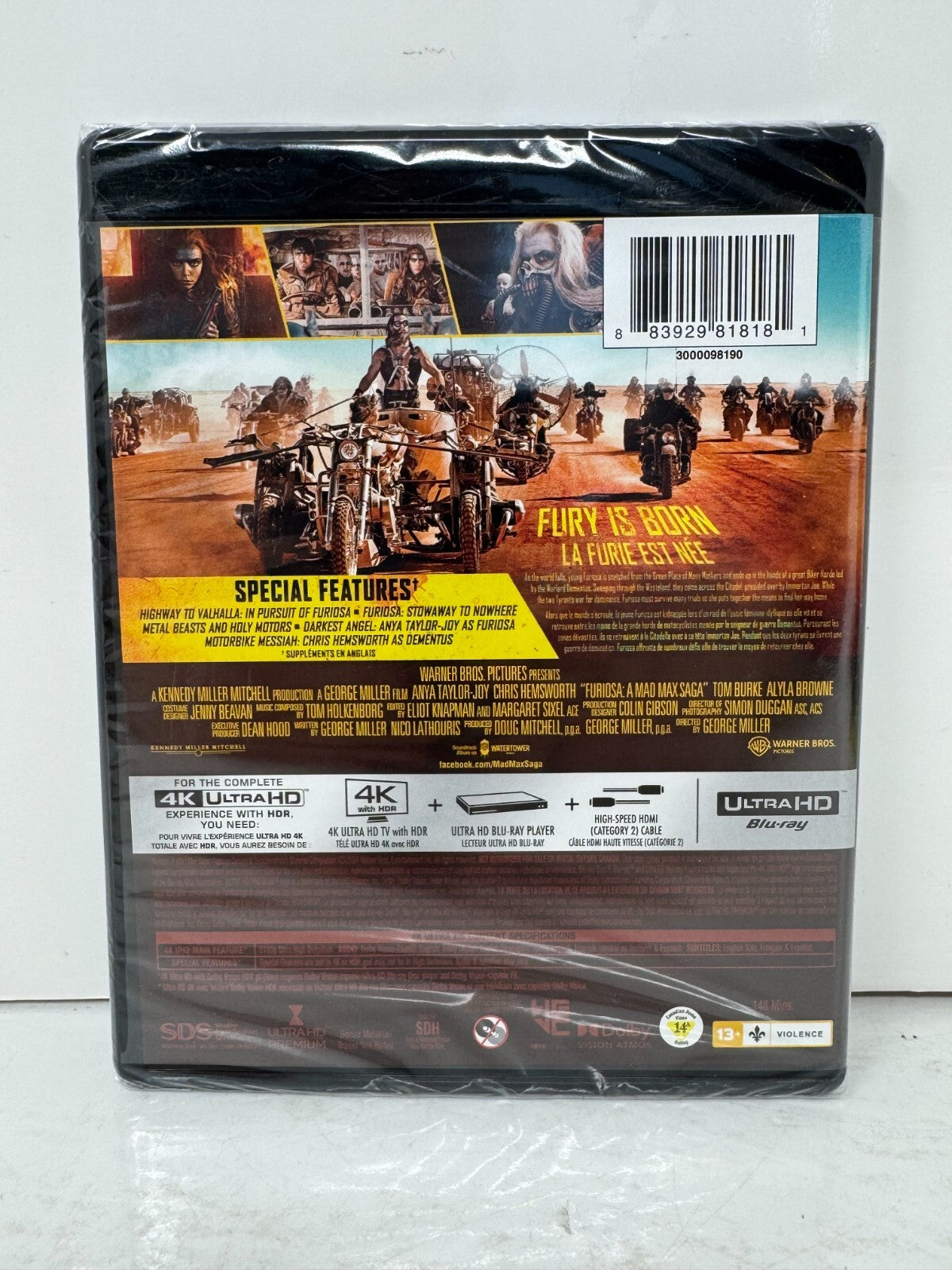 Furiosa: A Mad Max Saga (4K UHD Blu-ray) Sci-Fi Brand New and Sealed!!!