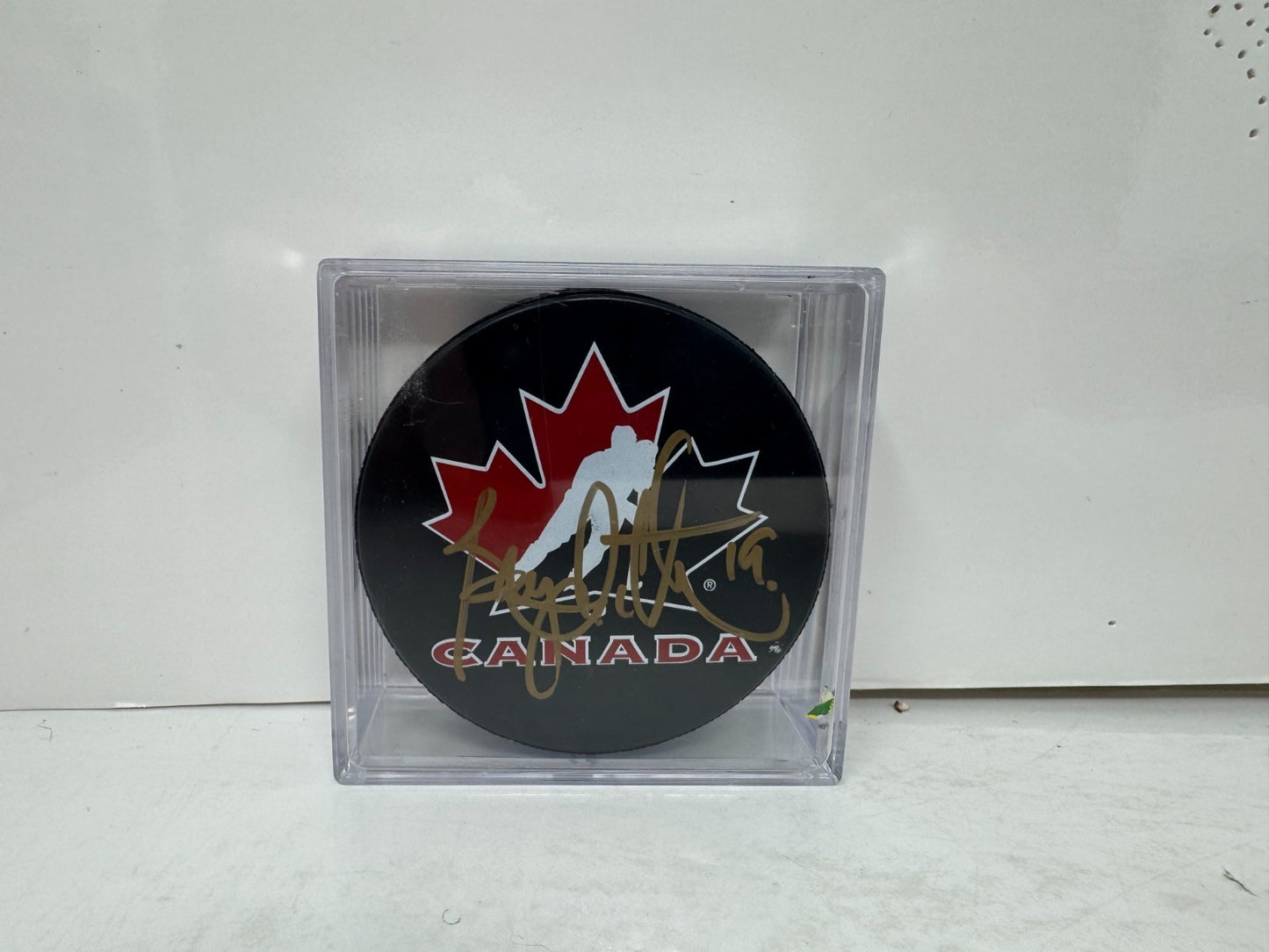 Bryan Trottier Team Canada Signed NHL Autograph Puck Gold Auto
