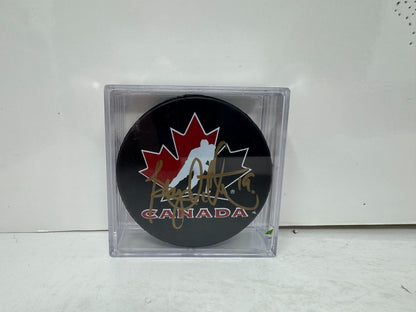 Bryan Trottier Team Canada Signed NHL Autograph Puck Gold Auto