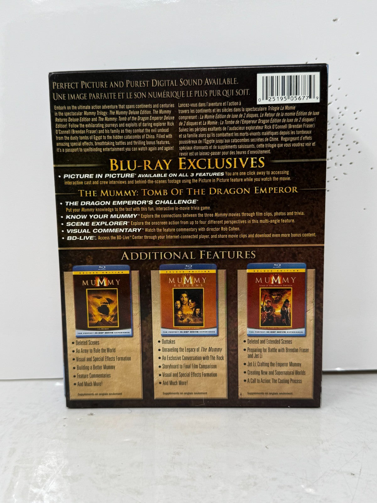 Mummy Trilogy (Blu-ray) Brendan Fraser Adventure Movie Set