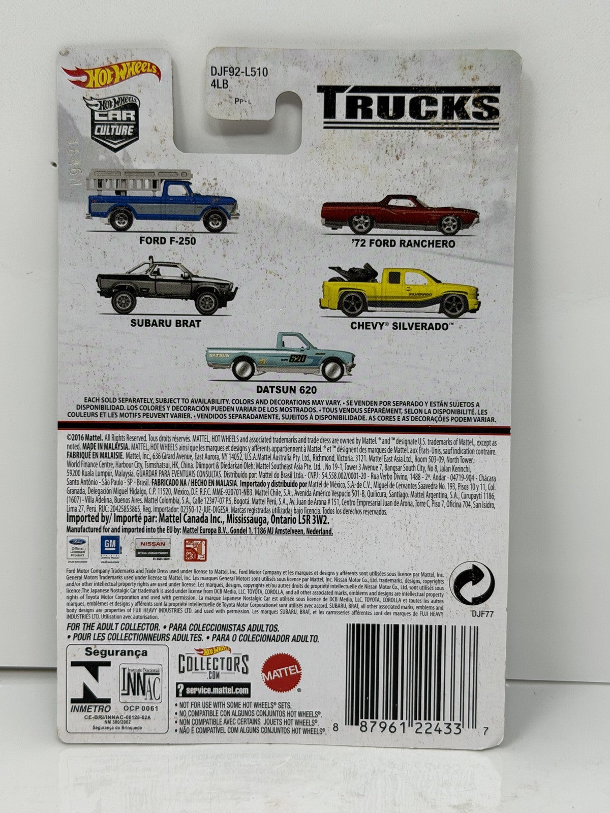 Hot Wheels Trucks Datsun 620 1:64 Diecast Real Riders