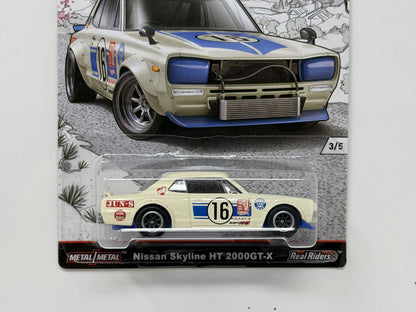 Hot Wheels Japan Historics Nissan Skyline HT 2000GT-X 1:64 Diecast Real Riders