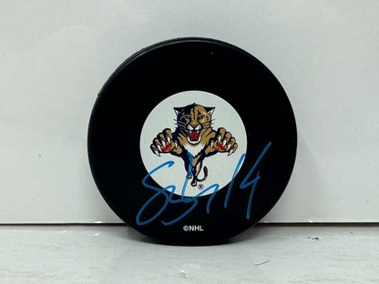 Stu Barnes Florida Panthers Signed NHL Autograph Puck Blue Auto
