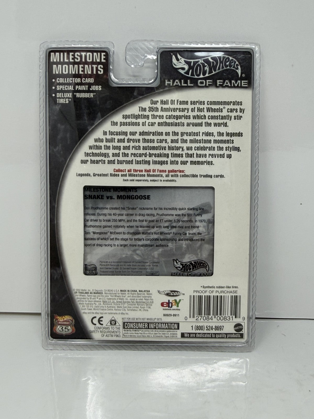 Hot Wheels Hall of Fame Milestone Moments Snake vs. Mongoose 1:64 Diecast