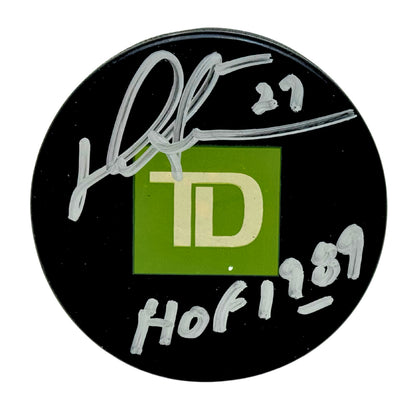 Darryl Sittler TD Bank Signed NHL Autograph Puck Silver Auto