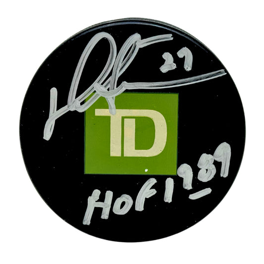 Darryl Sittler TD Bank Signed NHL Autograph Puck Silver Auto