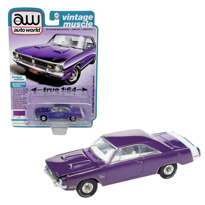Auto World Vintage Muscle 1971 Dodge Dart Swinger 340 Plum Crazy 1:64 Diecast