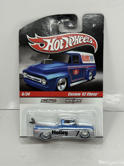 Hot Wheels Slick Rides Custom 1962 Chevrolet Pickup Holley 1:64 Diecast Blue