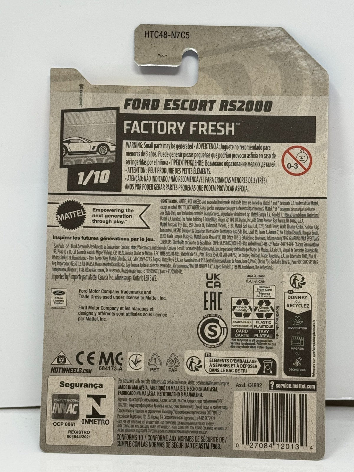 Hot Wheels Factory Fresh Ford Escort RS2000 1:64 Diecast