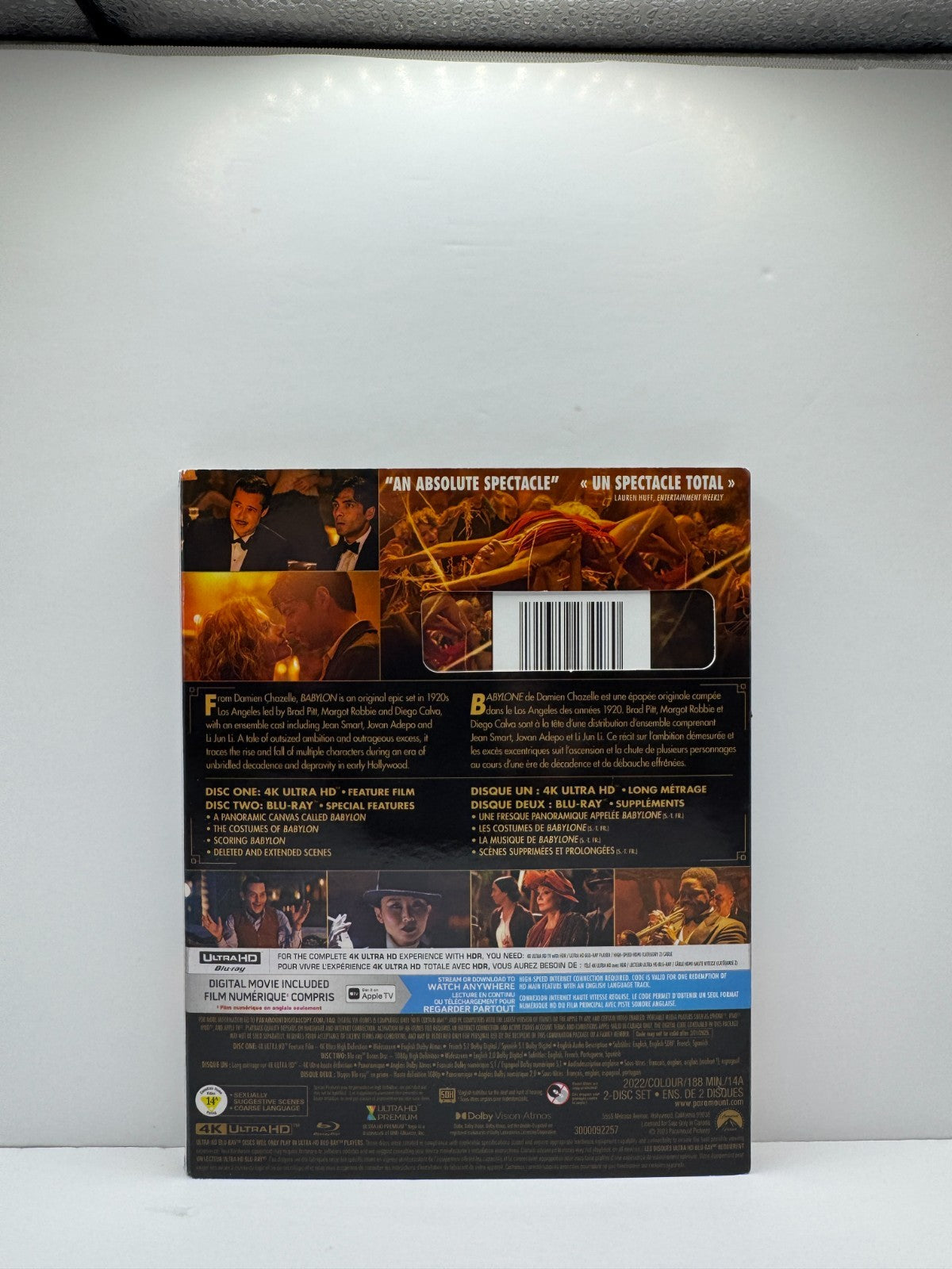 Babylon (4K UHD Blu-ray) Brad Pitt Drama