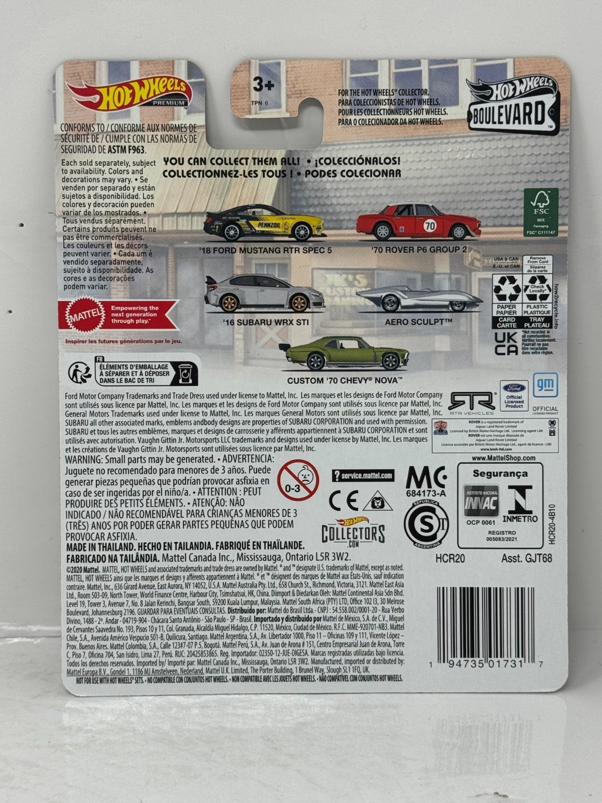 Hot Wheels Premium Boulevard #61 2018 Ford Mustang RTR Spec 5 1:64 Diecast