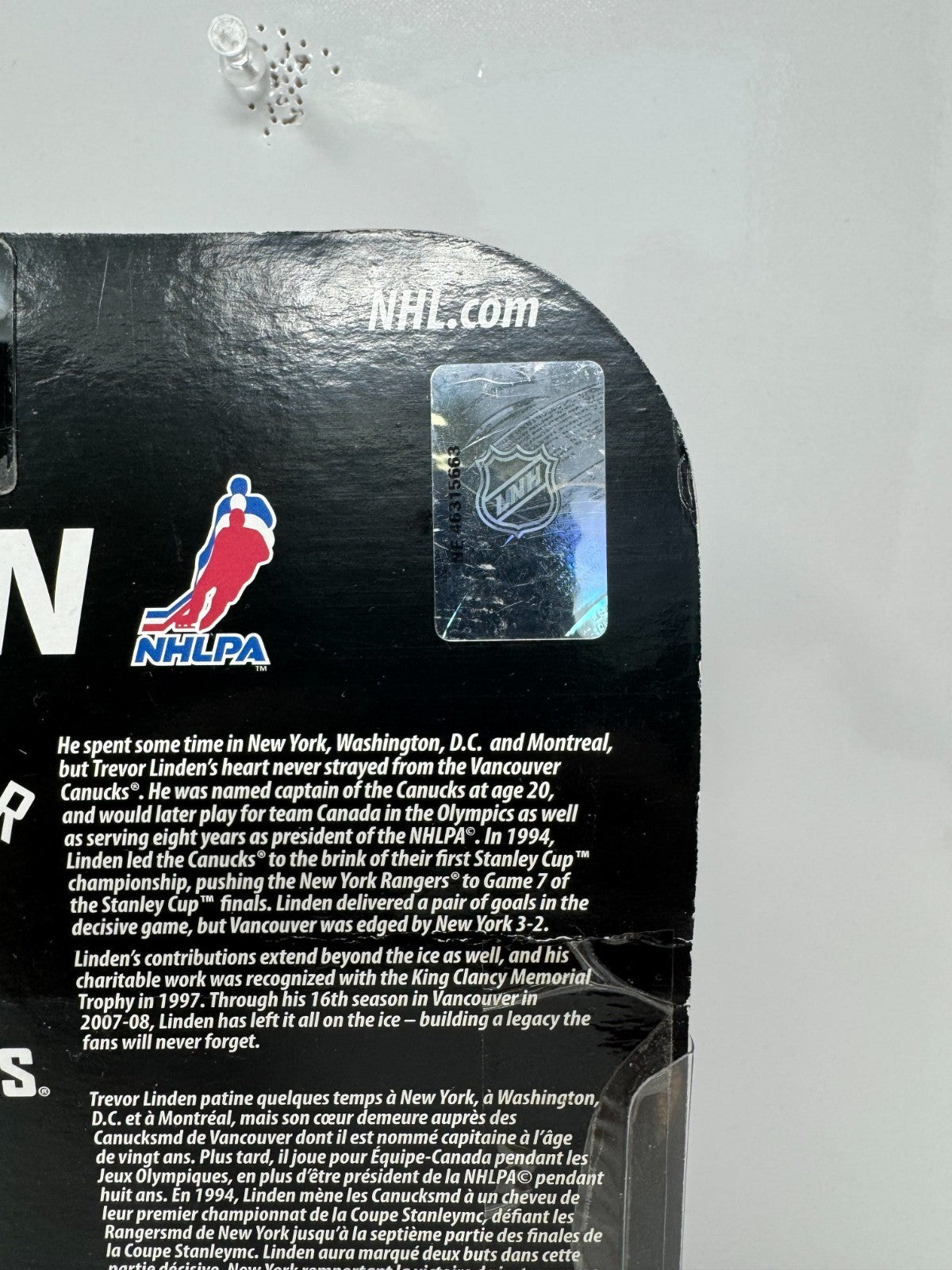 McFarlane NHL Trevor Linden Vancouver Canucks Canadian Exclusive Figure