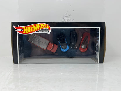 Hot Wheels Premium Hyper Cars 4-Pack Collector Diorama Set 1:64 Diecast