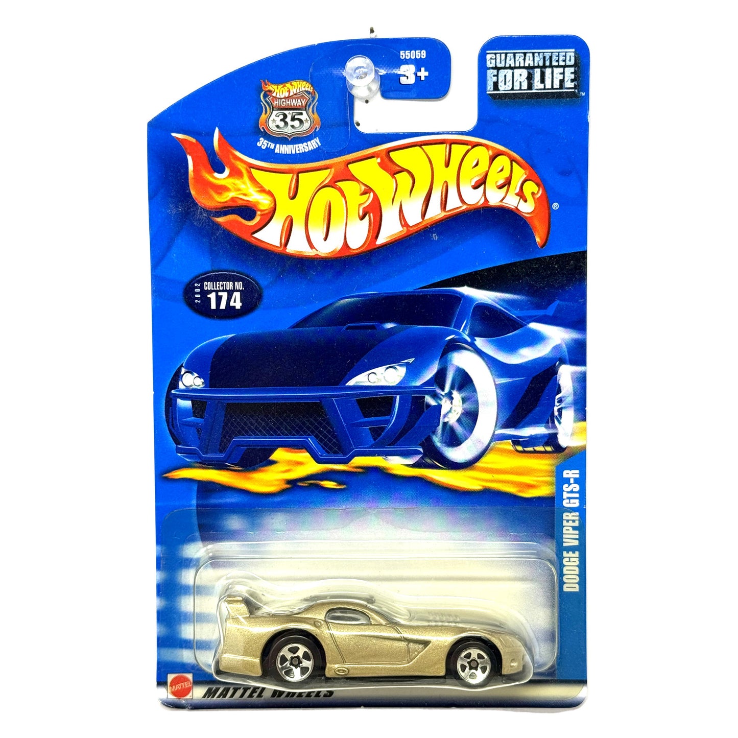 Hot Wheels 35th Anniversary Dodge Viper GTS-R 1:64 Diecast Gold