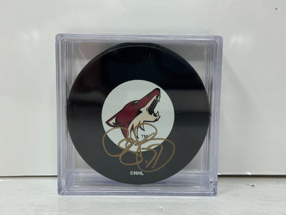 Cliff Ronning Phoenix Coyotes Signed NHL Autograph Puck Gold Auto