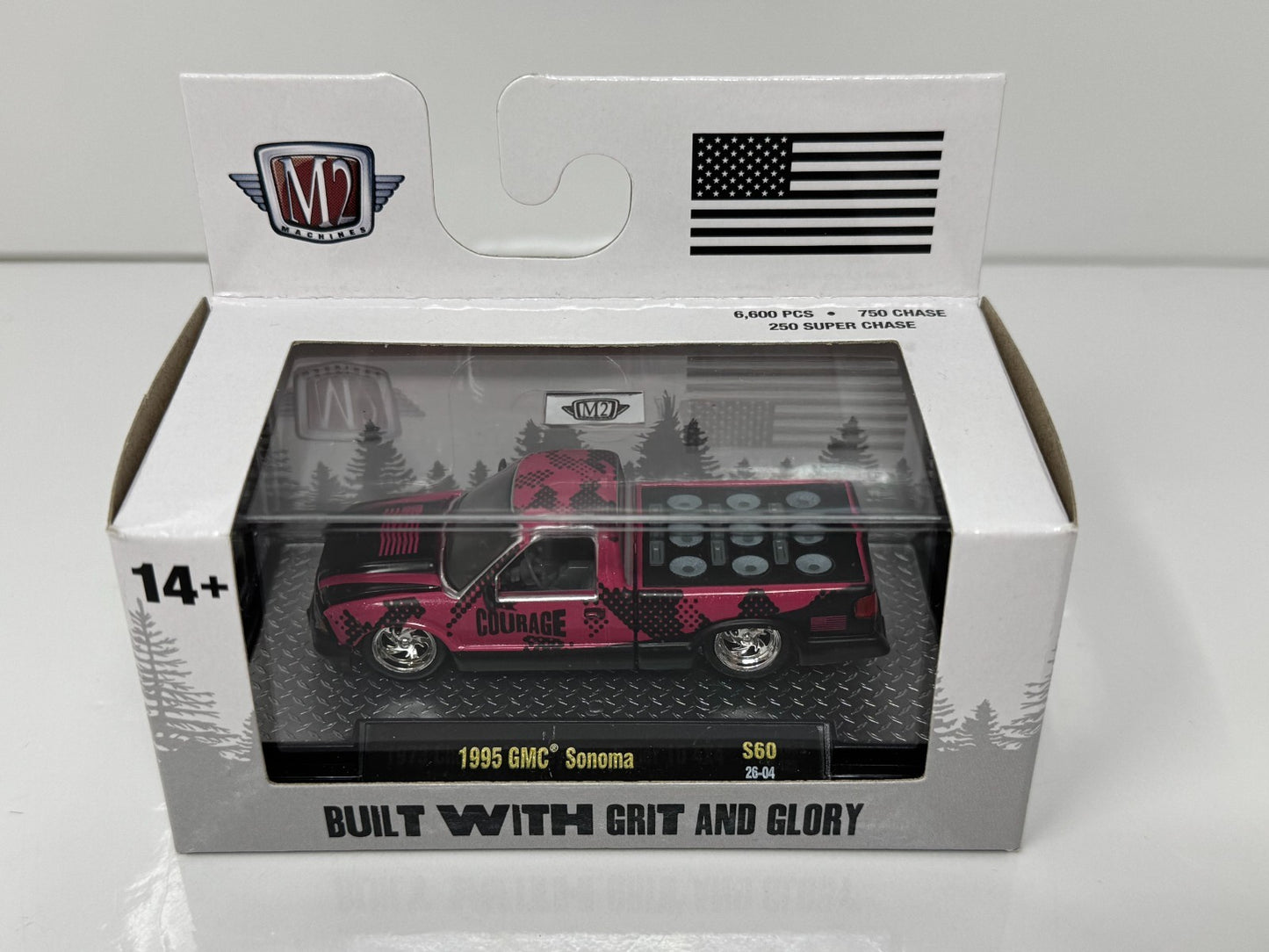M2 Machines Built With Grit And Glory 1995 GMC Sonoma 1:64 Diecast