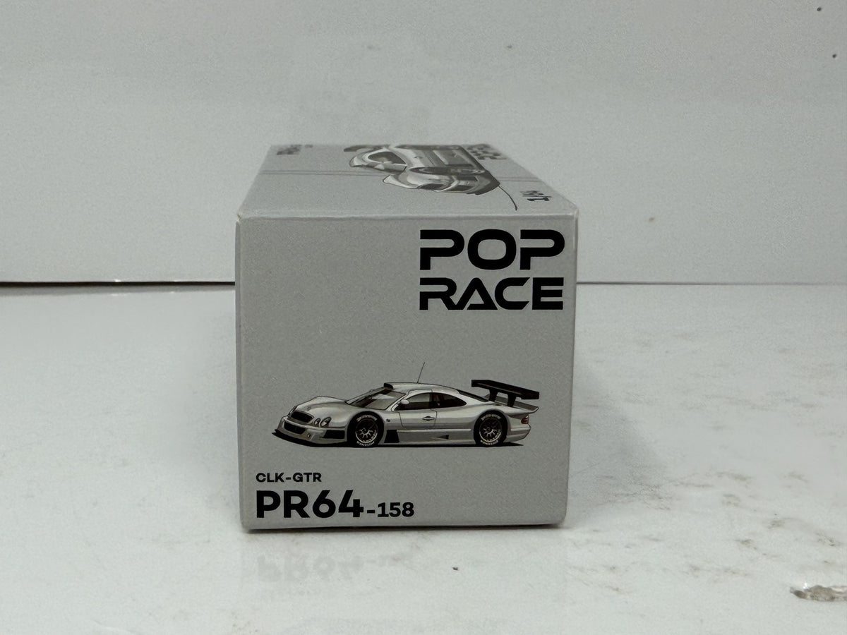 Pop Race Mercedes-Benz CLK-GTR Silver 1:64 Diecast