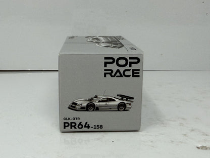 Pop Race Mercedes-Benz CLK-GTR Silver 1:64 Diecast