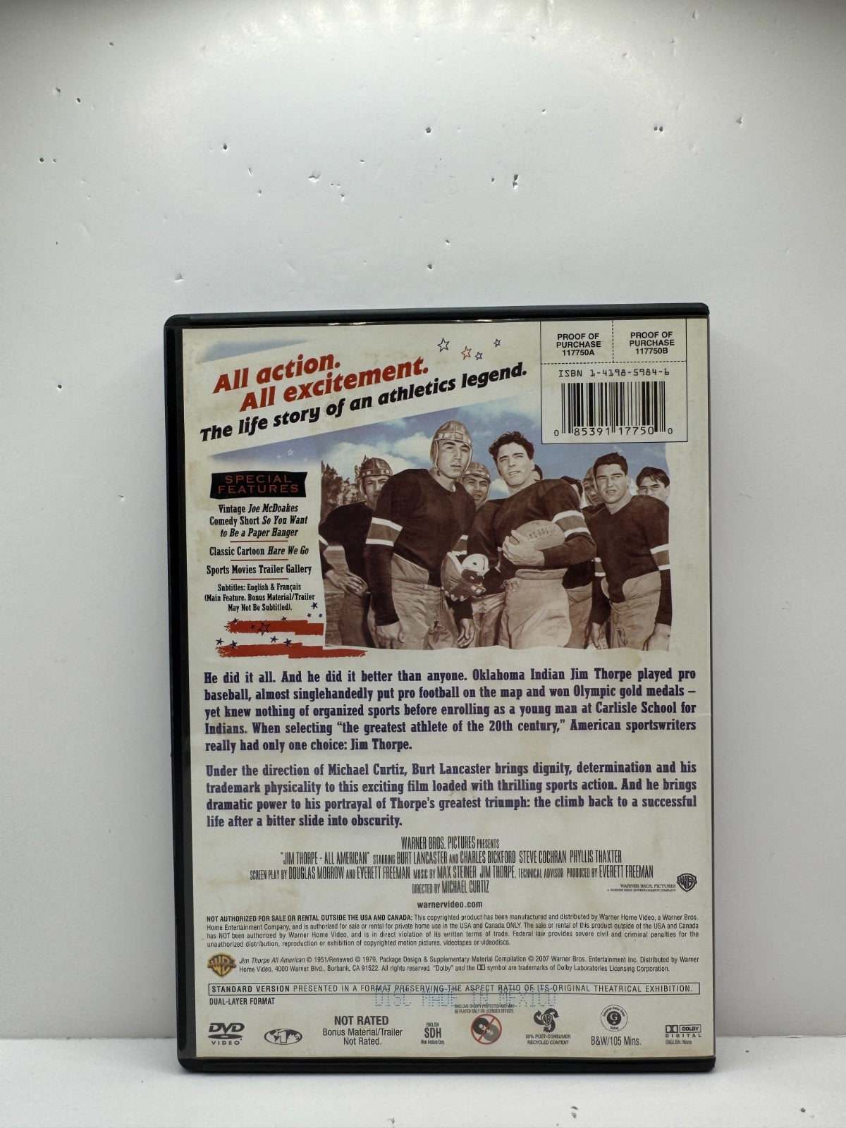 Jim Thorpe All-American (DVD) Drama Warner Archive Collection