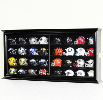 Riddell Team Collection NFL 32 Mini Football Helmet Display Case Cabinet Holders Rack