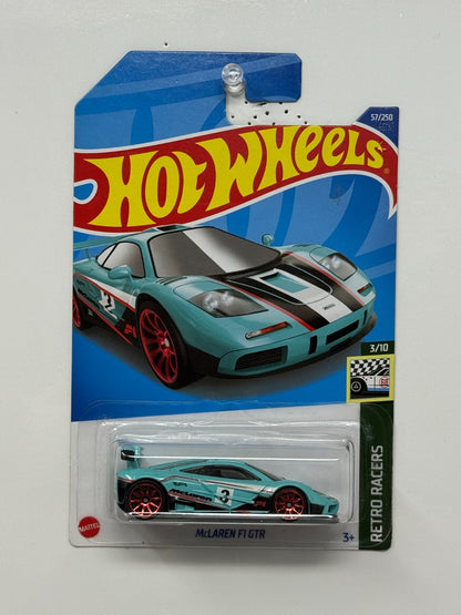Hot Wheels Retro Racers McLaren F1 GTR 1:64 Diecast Aqua