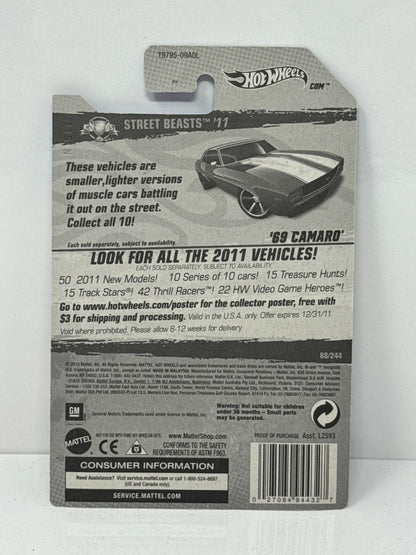 Hot Wheels Street Beasts 1969 Chevrolet Camaro 1:64 Diecast Factory Sealed