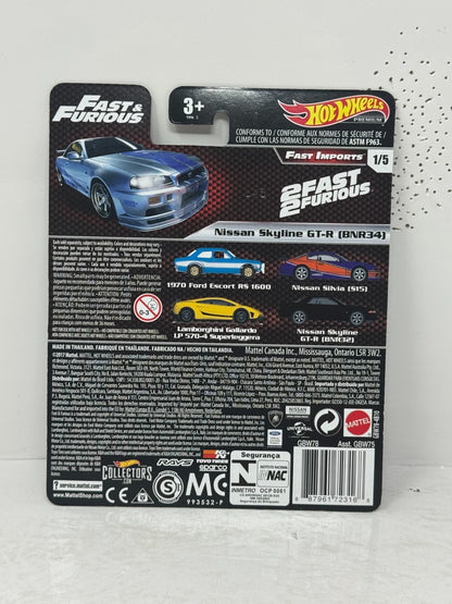 Hot Wheels Premium Fast & Furious Nissan Skyline GTR (BNR34) 1:64 Diecast