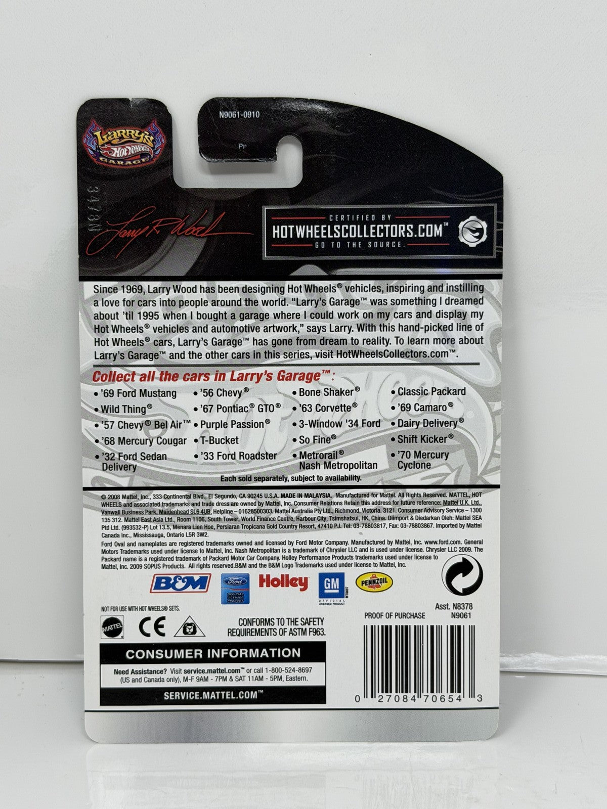 Hot Wheels Larry's Garage 1969 Chevrolet Camaro Blue 1:64 Diecast Real Riders