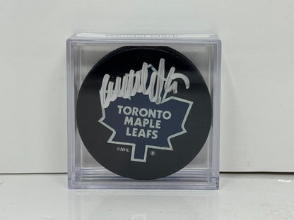 Wendel Clark Toronto Maple Leafs Signed NHL Autograph Puck Silver Auto