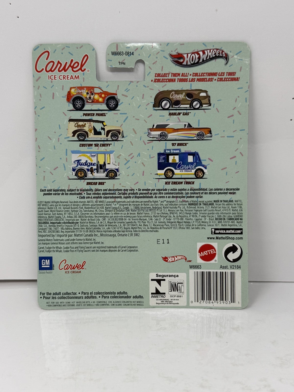 Hot Wheels Carvel Ice Cream Fudgie Bread Box 1:64 Diecast Real Riders