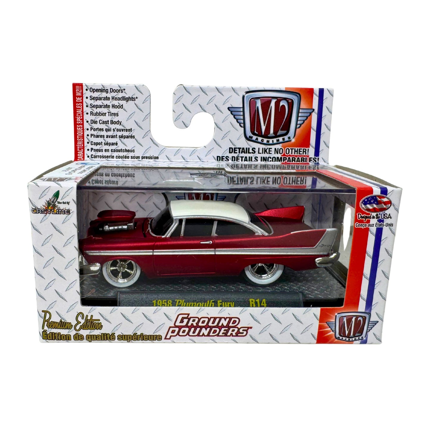 M2 Machines Ground Pounders 1958 Plymouth Fury 1:64 Diecast