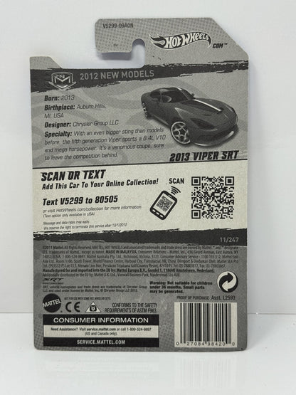 Hot Wheels New Models 2013 SRT Viper 1:64 Diecast Red