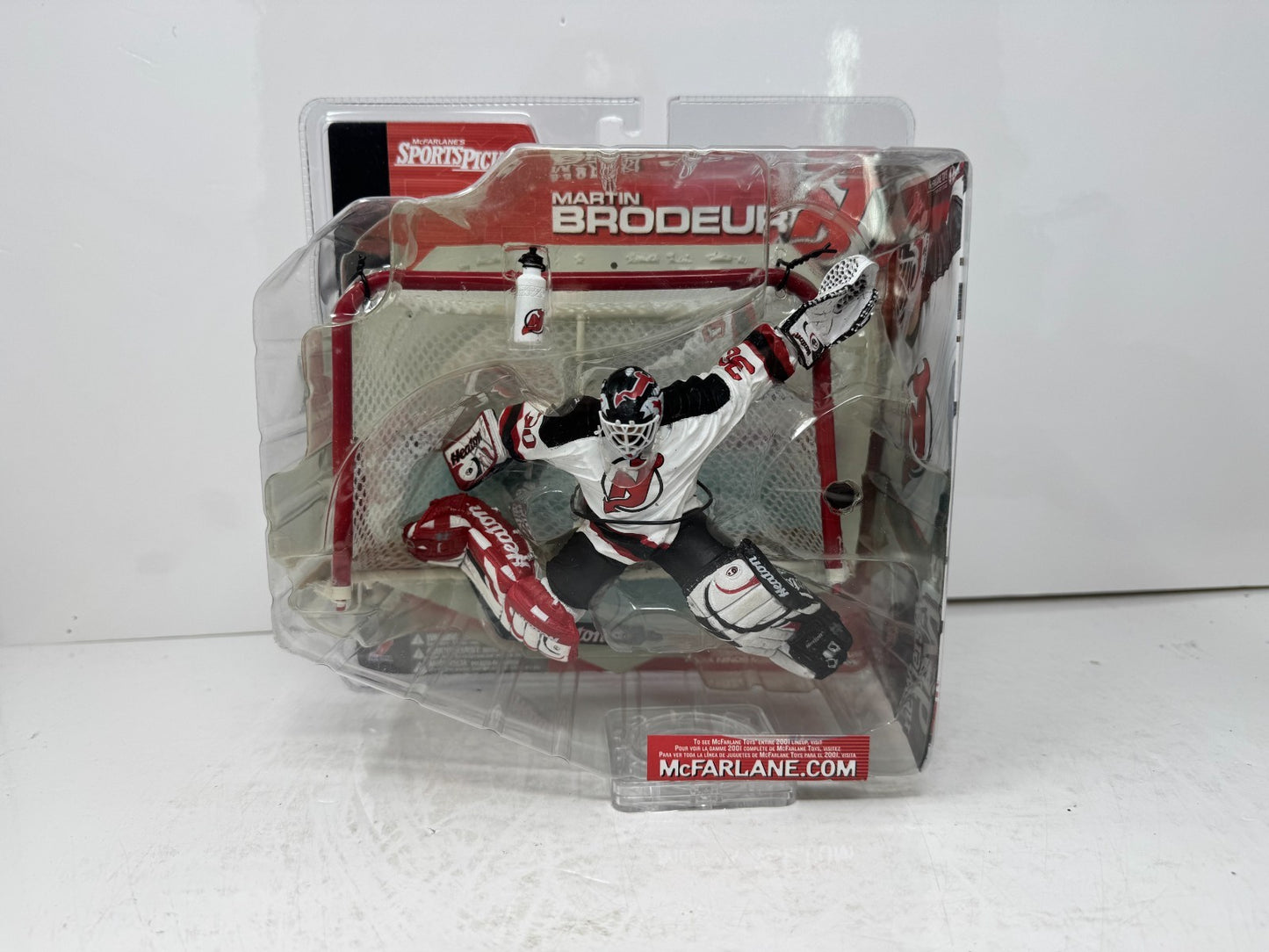 McFarlane NHL Martin Brodeur New Jersey Devils Series 1 Figure w/ Logo Bottle
