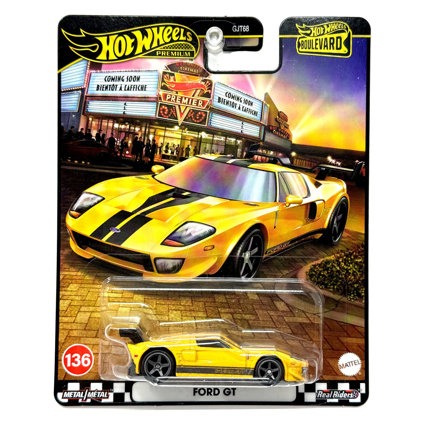 Hot Wheels Premium Boulevard #136 Ford GT 1:64 Diecast Yellow