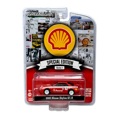 Greenlight Special Edition 2001 Nissan Skyline GT-R Shell V-Power 1:64 Diecast