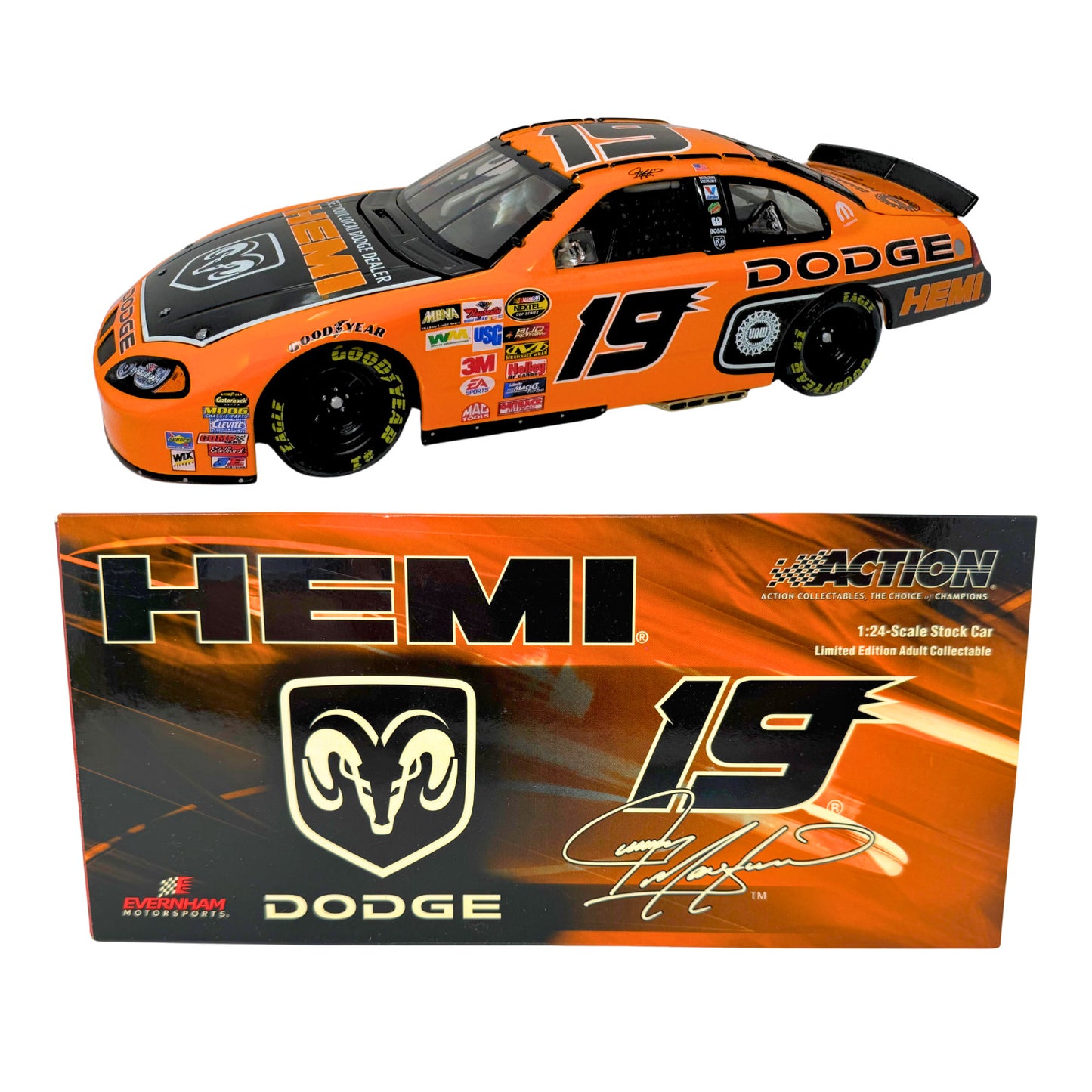 Action NASCAR Jeremy Mayfield #19 Dodge Dealers 2004 Dodge Intrepid 1:24 Diecast