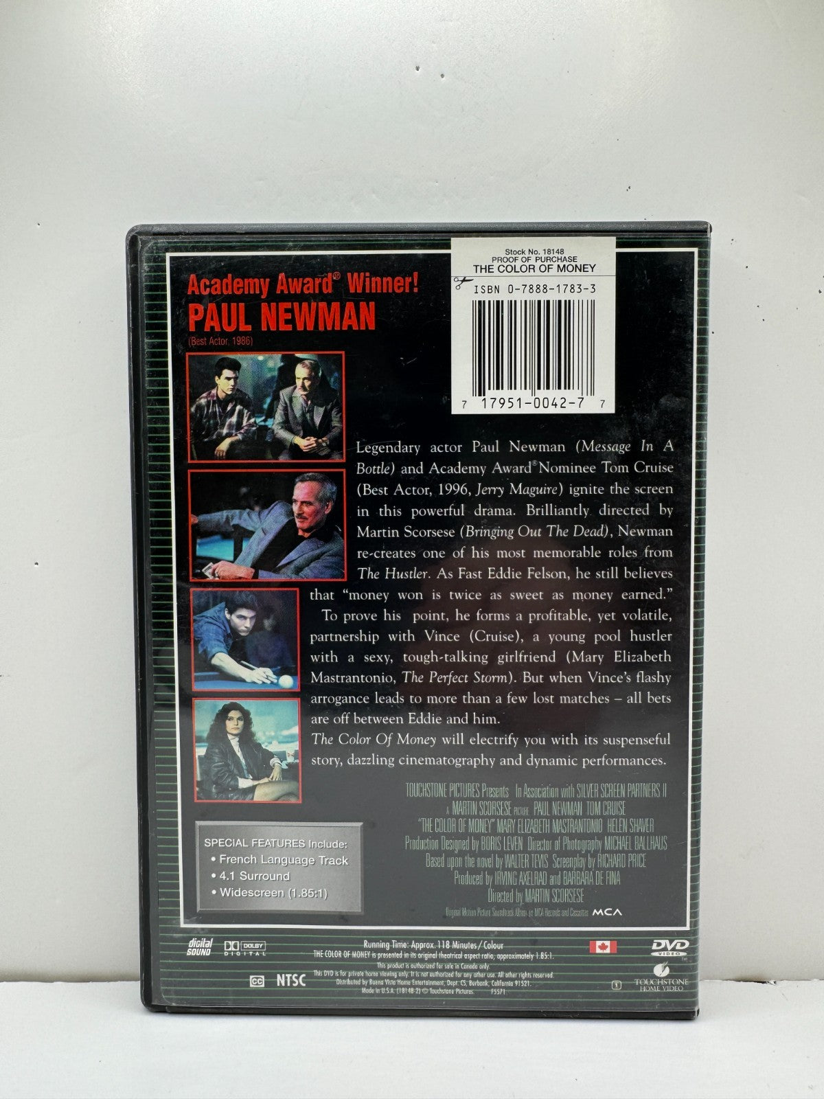The Color of Money (DVD) Paul Newman Drama