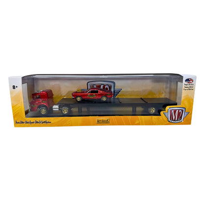 M2 Machines Auto Haulers Ford C-600 w/ 1966 Mustang Fastback Set 1:64 Diecast