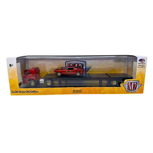M2 Machines Auto Haulers Ford C-600 w/ 1966 Mustang Fastback Set 1:64 Diecast