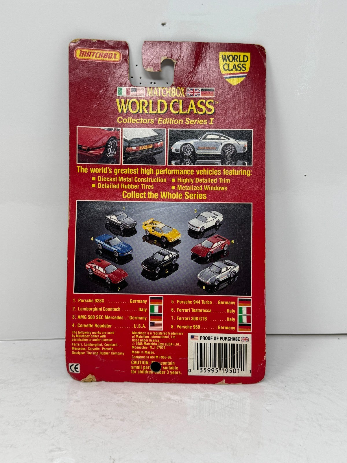 Matchbox World Class Ferrari Testarossa 1:64 Diecast