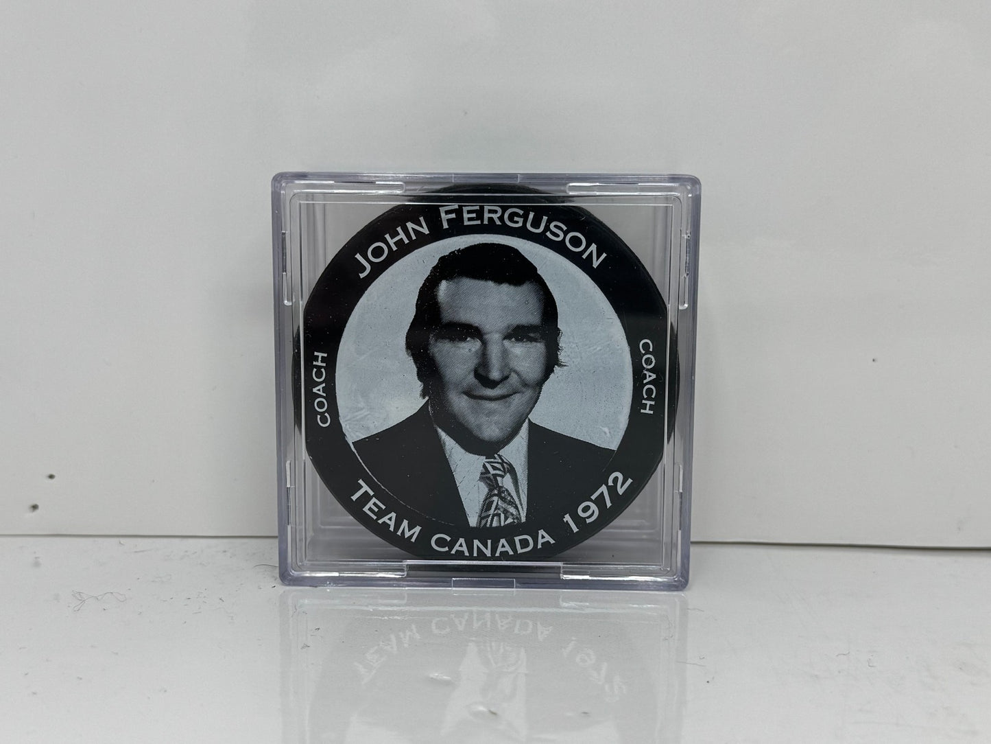 John Ferguson Coach Team Canada 1972 Summit Series Commemorative Hockey Puck
