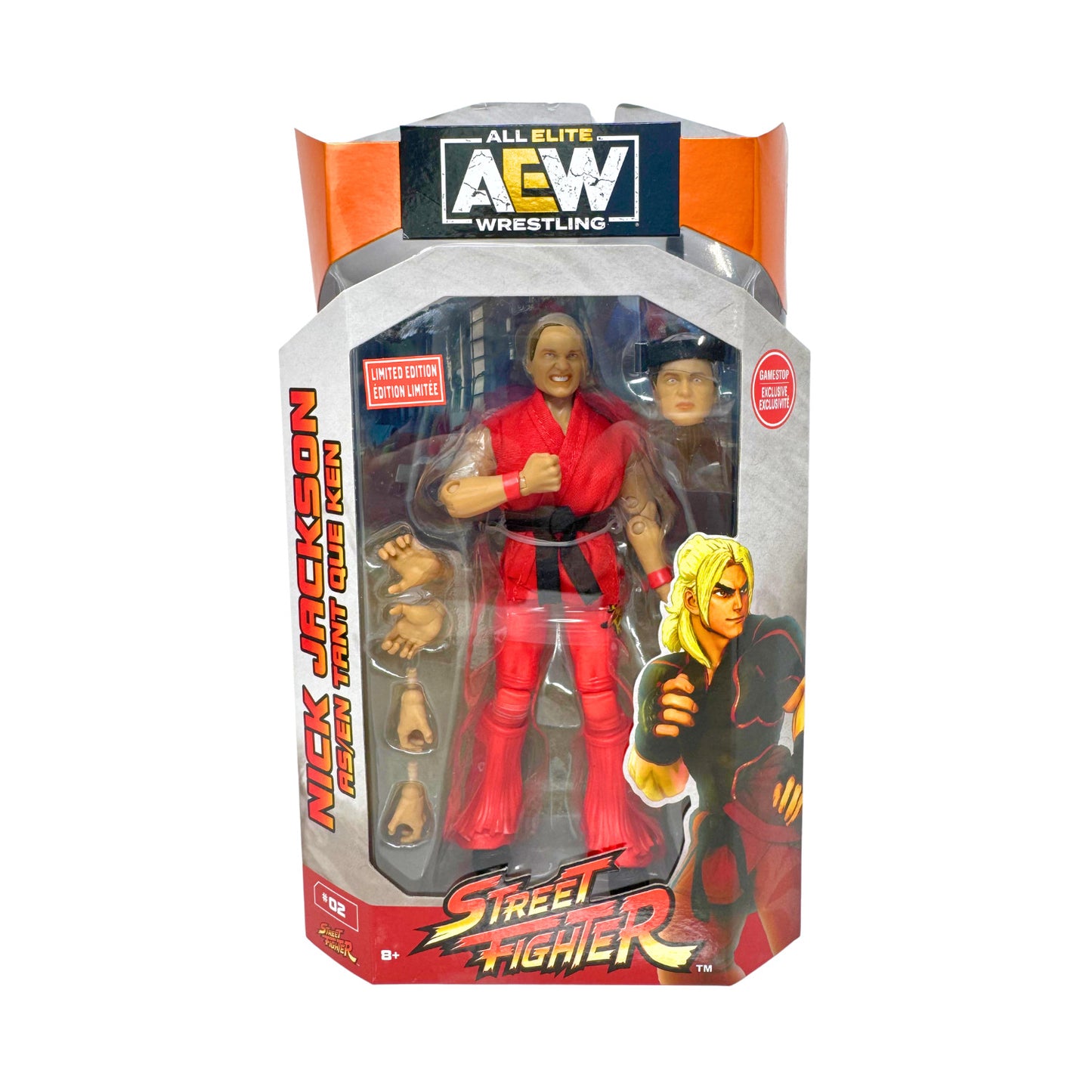 Jazwares AEW Street Fighter Nick Jackson Ken Action Figure