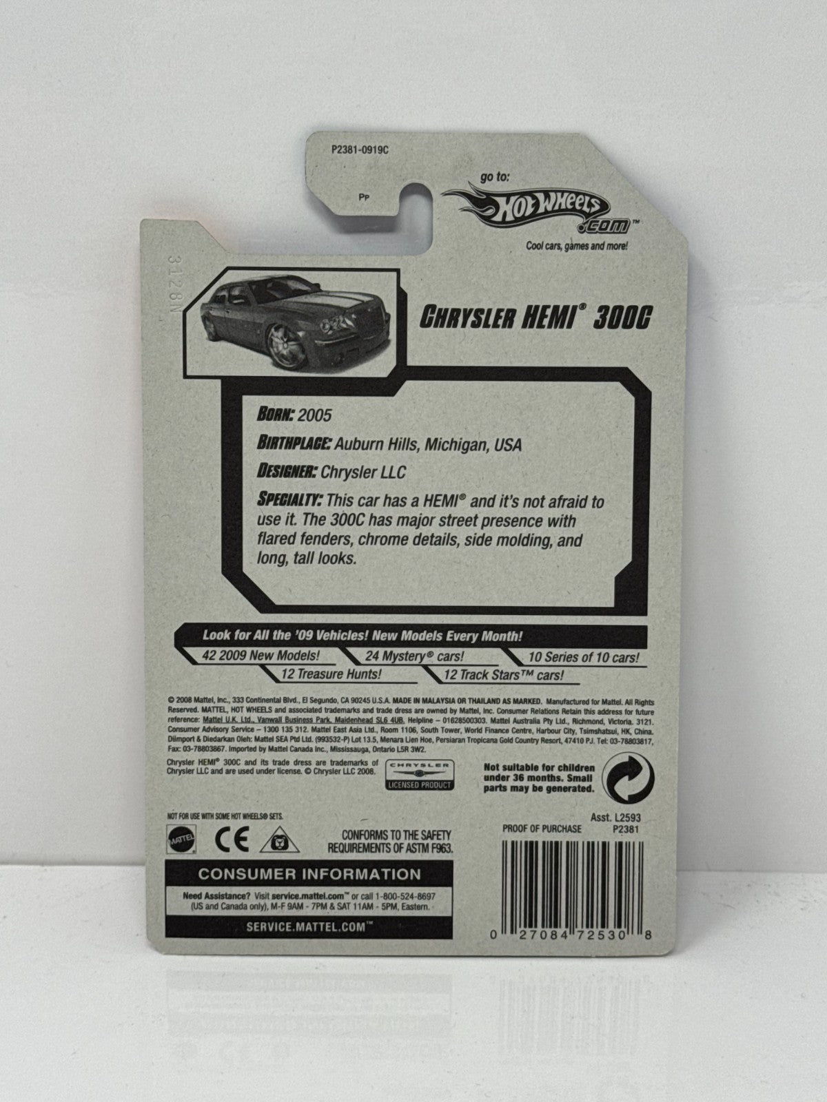 Hot Wheels Track Stars 2009 Chrysler HEMI 300C 1:64 Diecast Factory Sealed