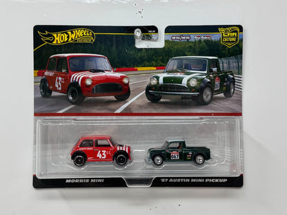 Hot Wheels Premium Morris Mini & 1967 Austin Mini Pickup 2-Pack 1:64 Diecast